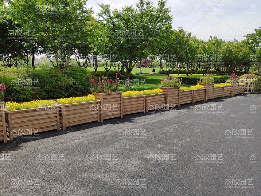 道路隔離長條花箱浙江案例