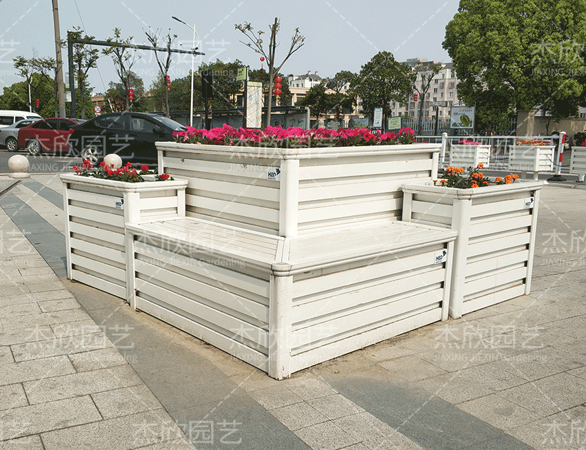 白色鋁合金花箱坐凳組合