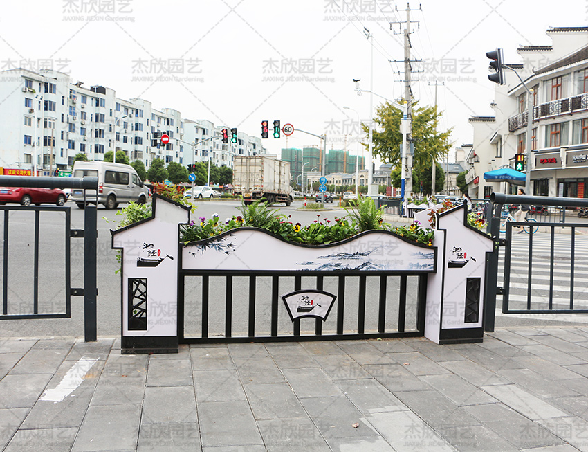 pvc護欄花箱隔離花箱水墨江南
